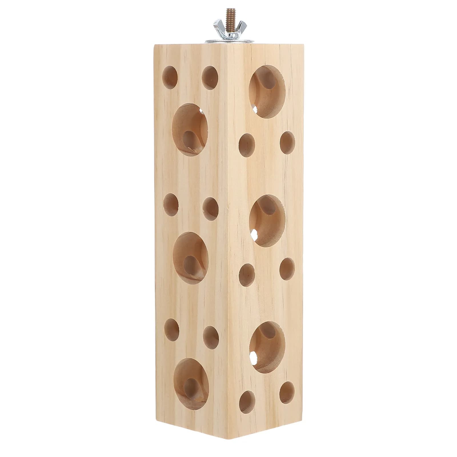 Bird Wooden Block Chewing Natural Wood Parrot Perch Stand for Beak Grinding Foraging Training Cage Accessories