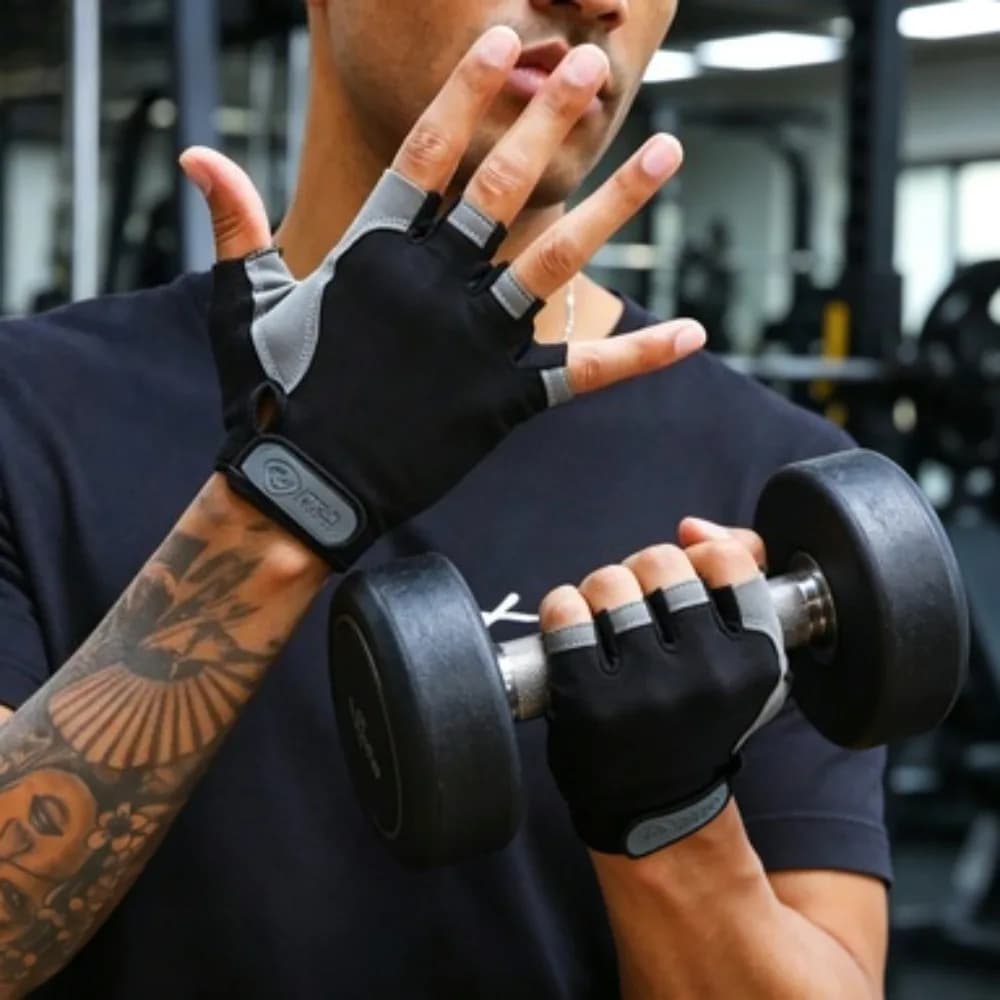 1 Pair Gym Gloves Fitness Training Fingerless Men Women Bodybuilding Exercise Sports Gloves Cycling Bicycle Anti Slip Breathable