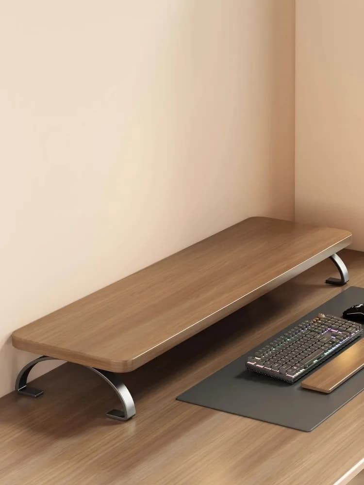 Supporto Estensibile per Monitor da Scrivania, Organizzatore da Ufficio, Scatola Portaoggetti, Supporto per Notebook, in Legno, per Organizzazione Domestica