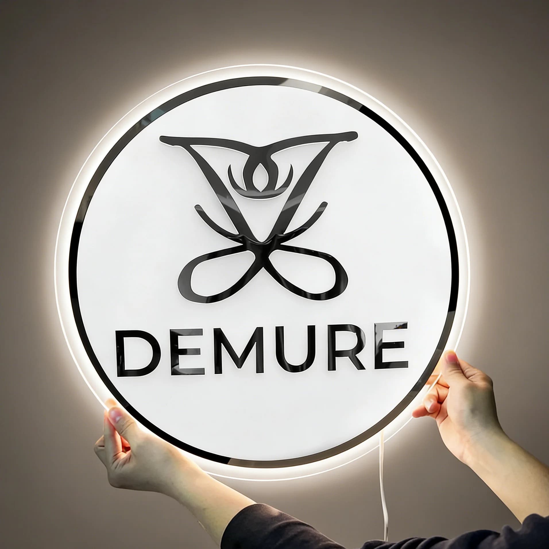 Custom Round Backlit Business Logo Sign for Office/Beauty Salon/Bar Logo Wall Sign Personalized 3D Acrylic LED Sign Wall Decor