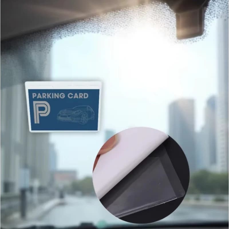 Porta Carte Trasparente Autoadesivo per Parabrezza Auto, Custodia Organizzativa Trasparente per Etichette, Tasca per Permesso di Parcheggio, Accessorio Auto