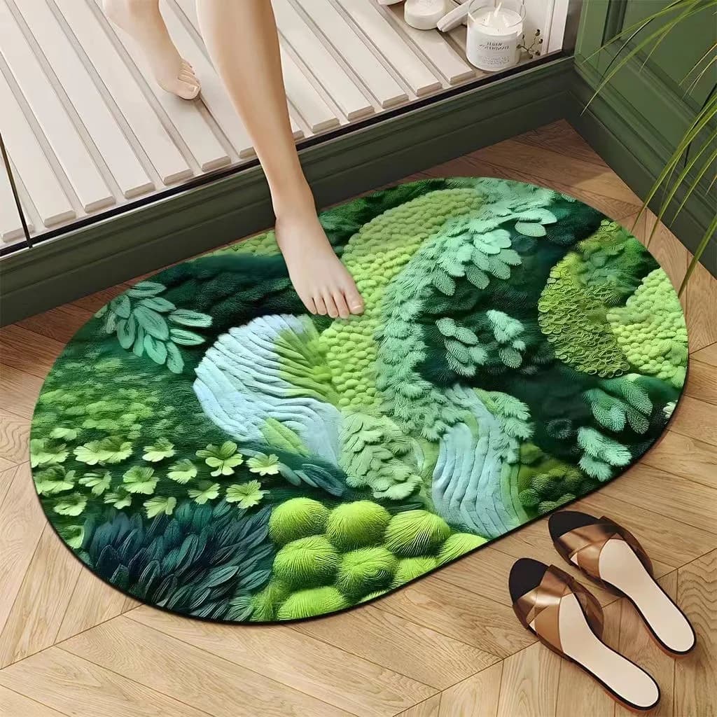 Diatom fango doccia tappetino modello foresta pluviale tappetino da bagno assorbente tappetini antiscivolo per vasca da bagno tappetini da bagno muschio tappeto da cucina