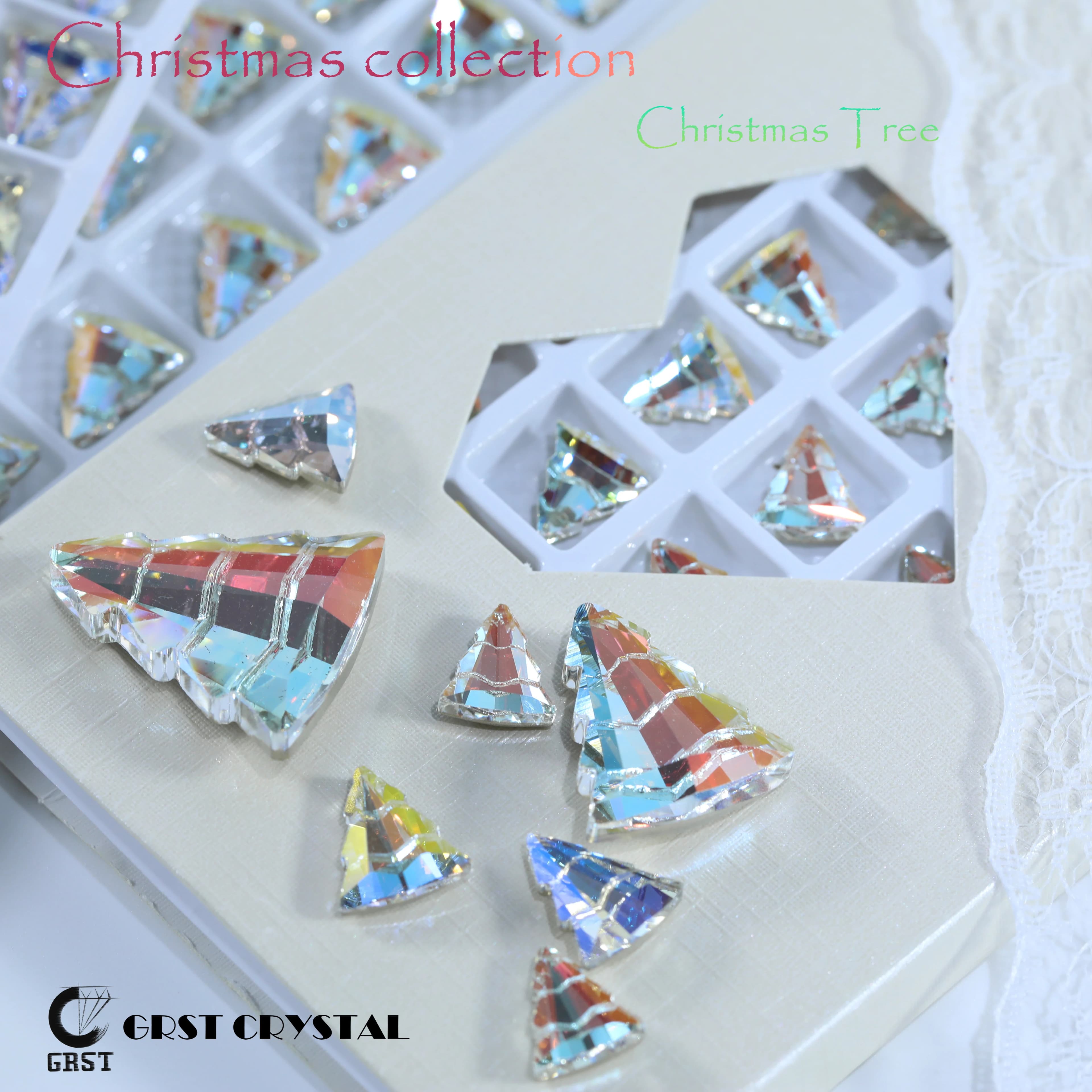 Shiny Christmas tree Fancy Stone Crystal Christmas collection Rhinestones DIY Craft Hair Ornaments Nail Art Bags Wedding Dress