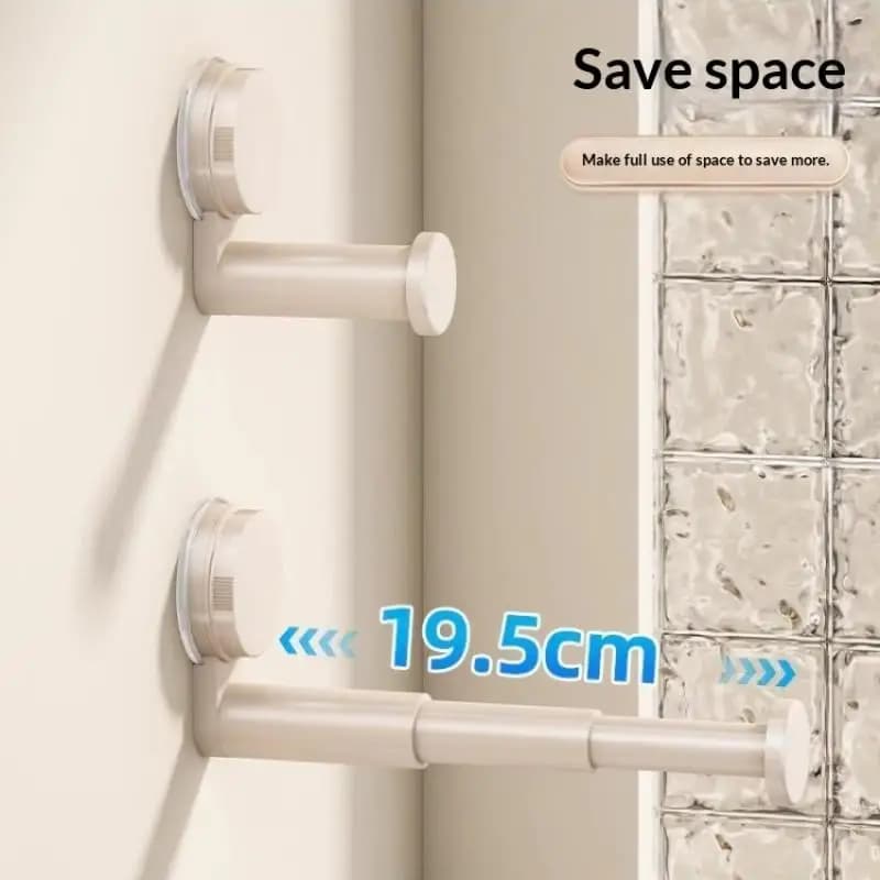 Suction Cup Hanger Organizer Retractable Design No Drill Installation For Bathroom Laundry Room Storage