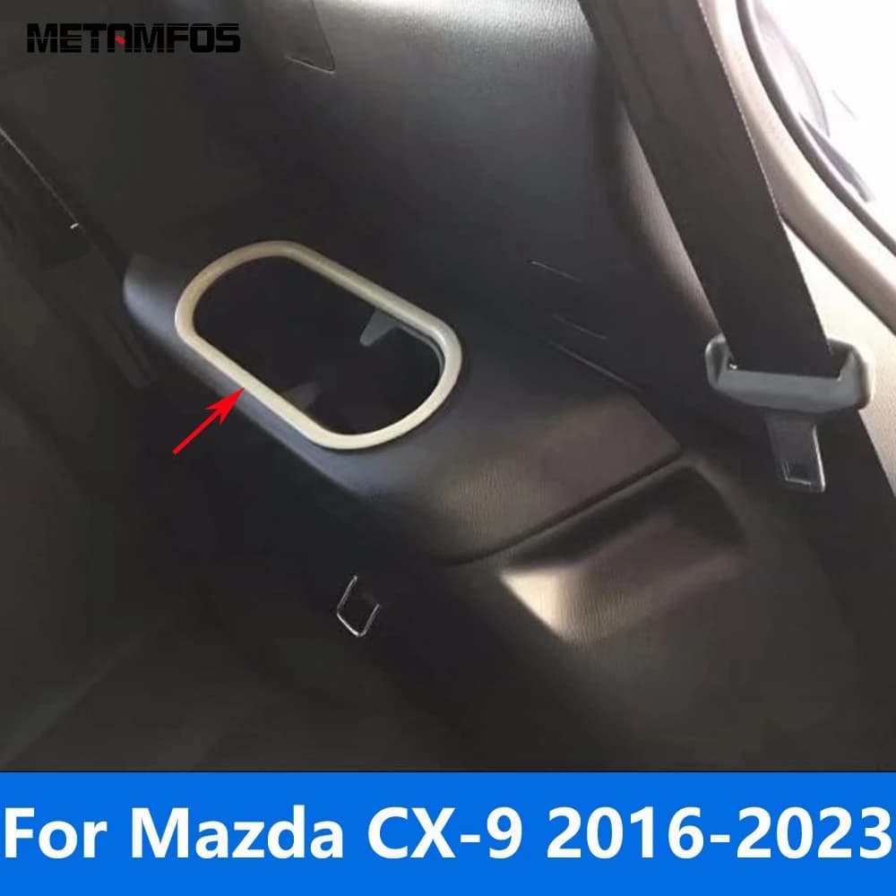 Rear cup holder cover and glove compartment frame for Mazda CX9 CX-9 2016-2022 2023, opaque interior accessories, styling car