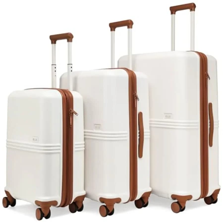 Expedition 3 Pcs Expandable Polycarbonate Spinner Luggage Set for travel, polycarbonate, black, lightweight and durable with 36