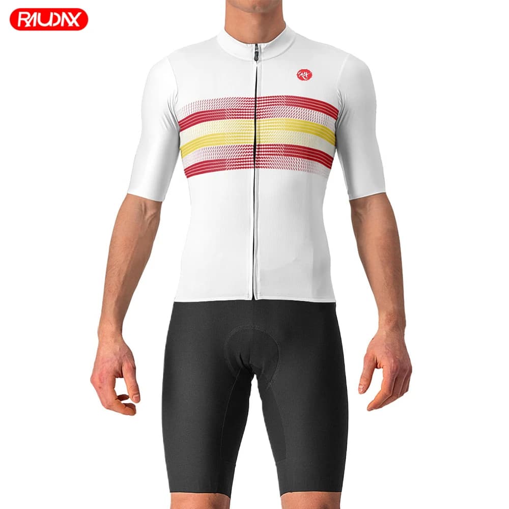 2025 Summer Men's Clothing Road Bike Cycling Knit Set MTB Shorts with classic cycling straps black Triathlon Dermotuta Ropa De Hombre