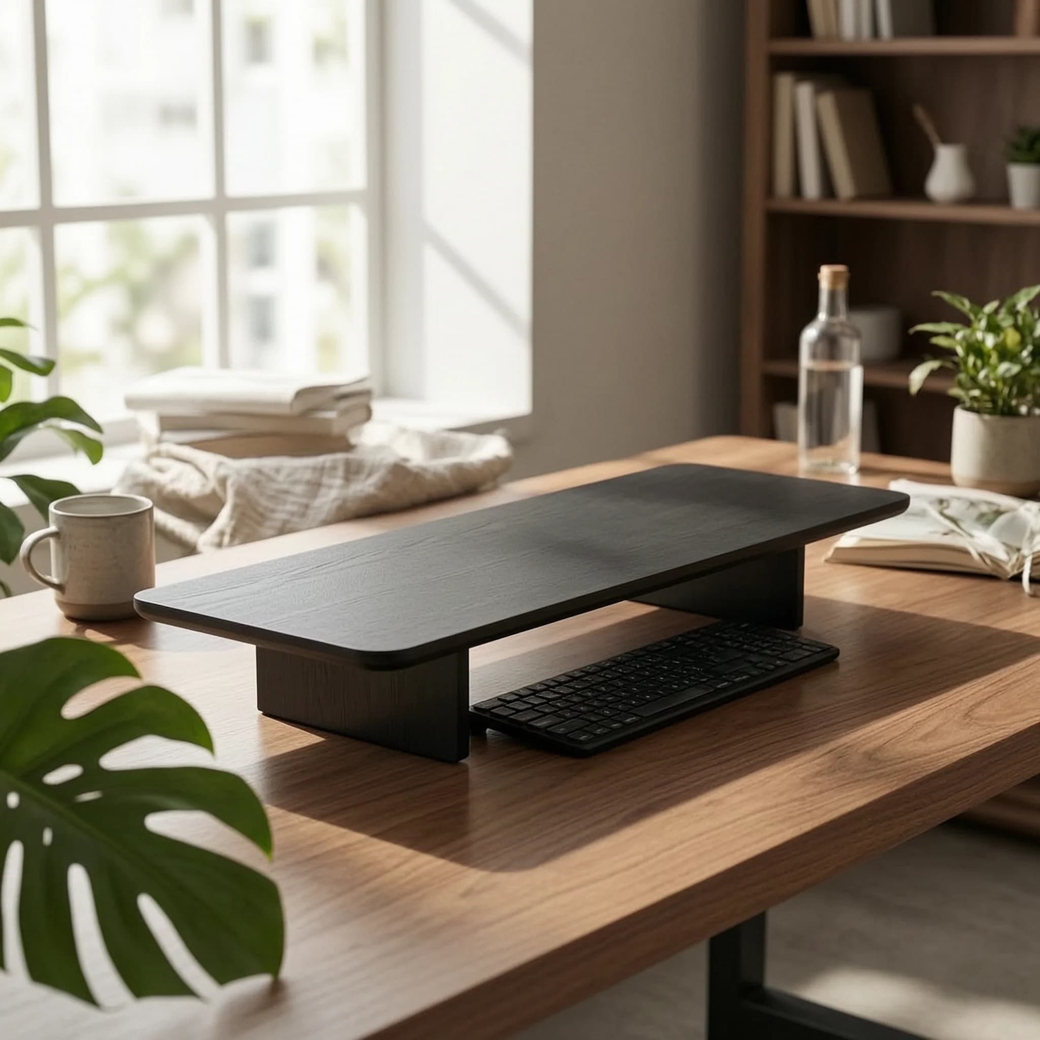 Monitor Riser with Light Solid Wood Wooden Monitor Riser Desk Shelf Ergonomic Desktop Organizer Clutteruncluttered for Gamers