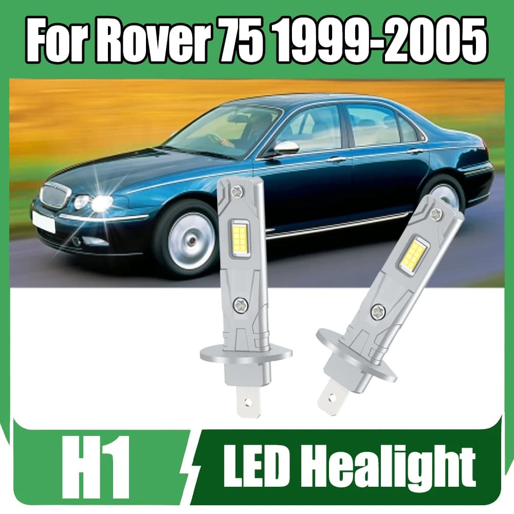 2PCS 22000LM H1 High Beam Canbus LED Headlight 6000K White Front Headlights 12V For Rover 75 1999 2000 2001 2002 2003 2004 2005