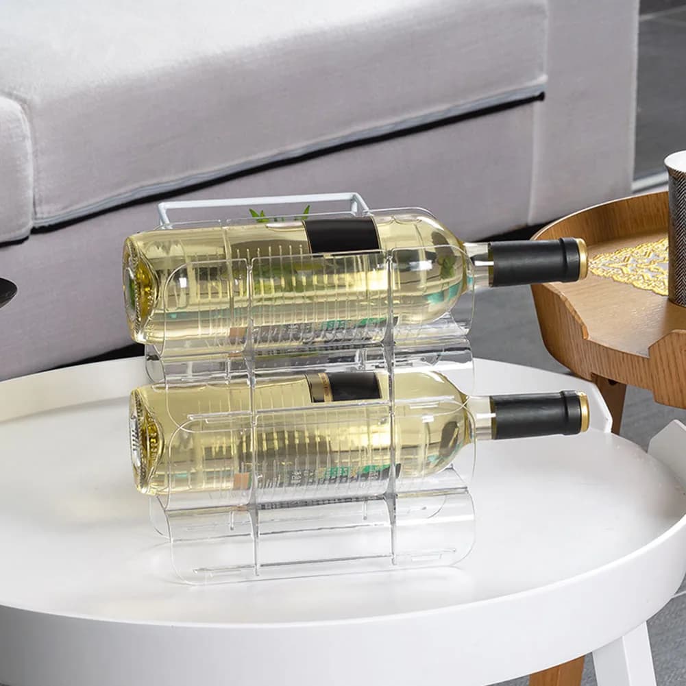 ABNM Anti-Fall Overlap Storage Rack Glass Beer Bottle Drink Holder Refrigerator Drawer Beverage Box Can Dispenser