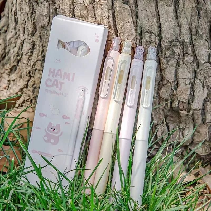 Penna Gel Kawaii Gatto Portafortuna Rotante, Penna a Doppia Punta CS ad Asciugatura Rapida, Pennello per Esami, Articoli Scolastici Adorabili