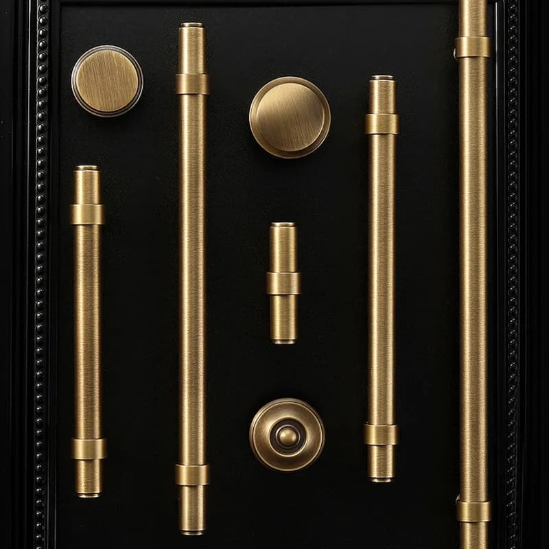 Set di Maniglie Vintage in Ottone per Mobili - Maniglie Classiche a Barra per Cassetti con Design a Doppio Foro, Ferramenta Intramontabile per Arredamento Cucina
