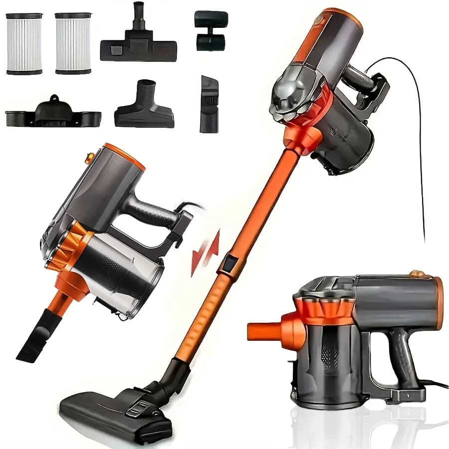 Aspirapolvere con filo da 600 W 110 V 18 KPa, aspirapolvere portatile silenzioso per uso domestico, aspirapolvere portatile, adatto per peli di animali domestici, pavimenti duri e tappeti, aspirapolvere portatile leggero quattro in uno.