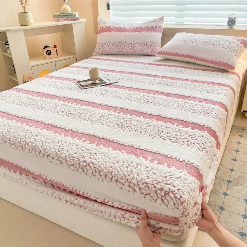 Caldi lenzuola invernali Soffice lenzuola in pile jacquard di velluto al latte Lenzuola matrimoniale matrimoniale Queen e King di lusso senza federa