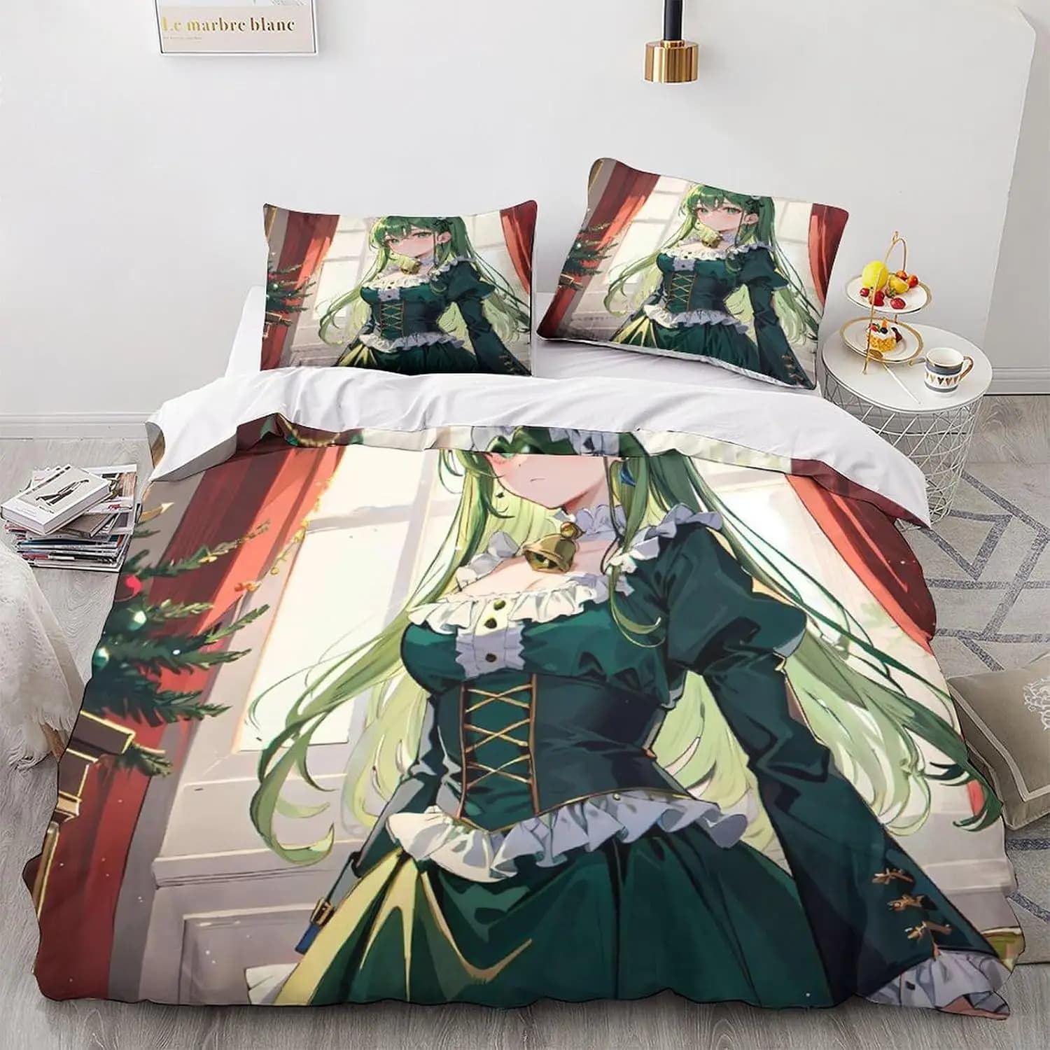Finesse Anime Girls Duvet Cover Set Double Size 200x200cm 3pcs Hidden Zipper Microfiber Cartoon Bedding Soft Quilt Cover