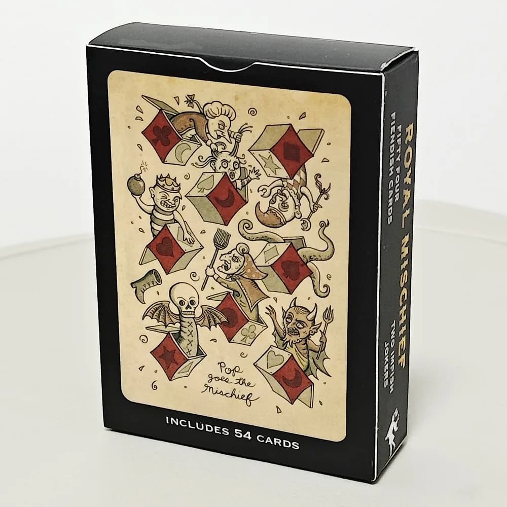 Carte da gioco per trasformazione Royal Mischief 54 pezzi Carte da poker Set completo Mazzo Oracle 9 * 6 cm Stampato su cartoncino doppio in rilievo