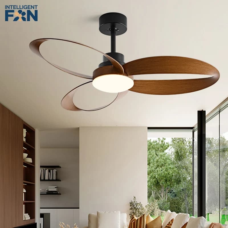 Ventilatore da Soffitto 42/52 Pollici a 3 Pale in Legno Stile Industriale Vintage con Luce e Telecomando per Caffetteria Casa Hotel Ufficio