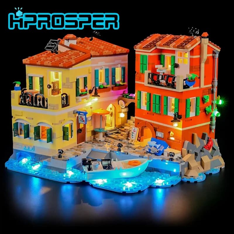 Luce LED HPROSPER 5V (senza modello) per lampada decorativa Lego 21359 Riviera italiana con contenitore batteria