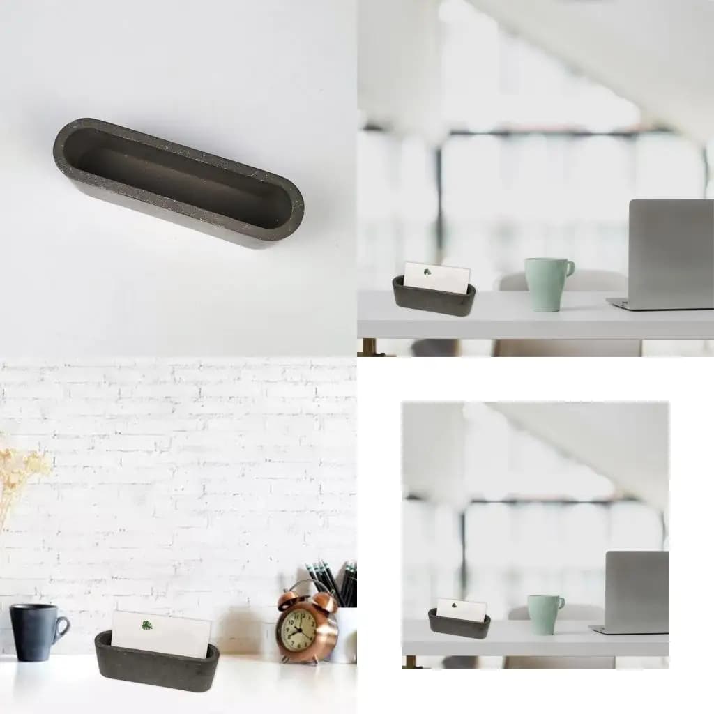 J78F Porta biglietti da visita ovale Scatola base Cristallo UV Stampo epossidico Argilla Gesso Resina Stampo in silicone fai da