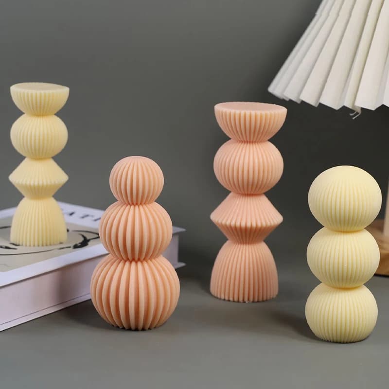 Una striscia irregolare tridimensionale cilindrica candela profumata stampo in silicone fai da te artigianale diffusore di sapone pietra gesso ornam