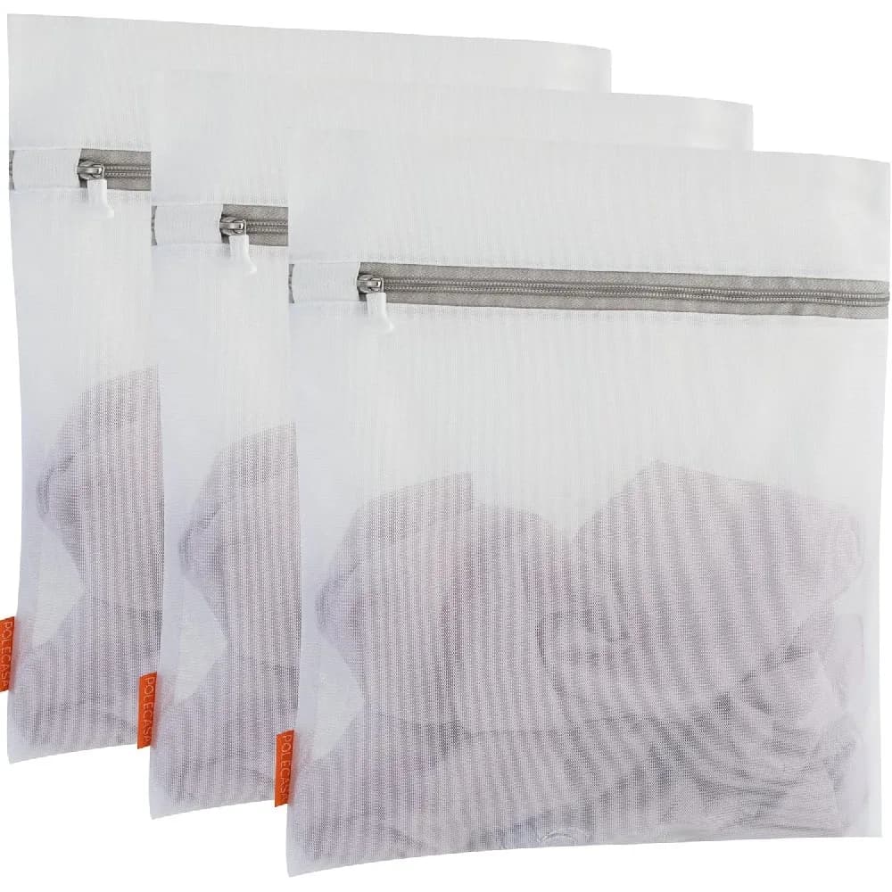 2 Pack Thick Mesh Laundry Wash Bags, Fine Mesh Zipper Washing Bags, Reusable Delicates Lingerie Bra Sock Laundry Net Bags for Washing Machine Home Clothes Care