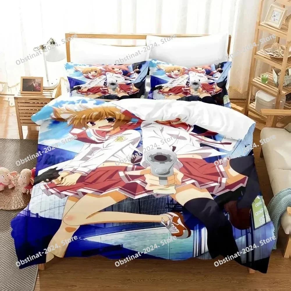Anime Aria the Scarlet Ammo Hidan no Aria Set biancheria da letto Stampato singolo Piumino Copripiumino Federa 3 pezzi