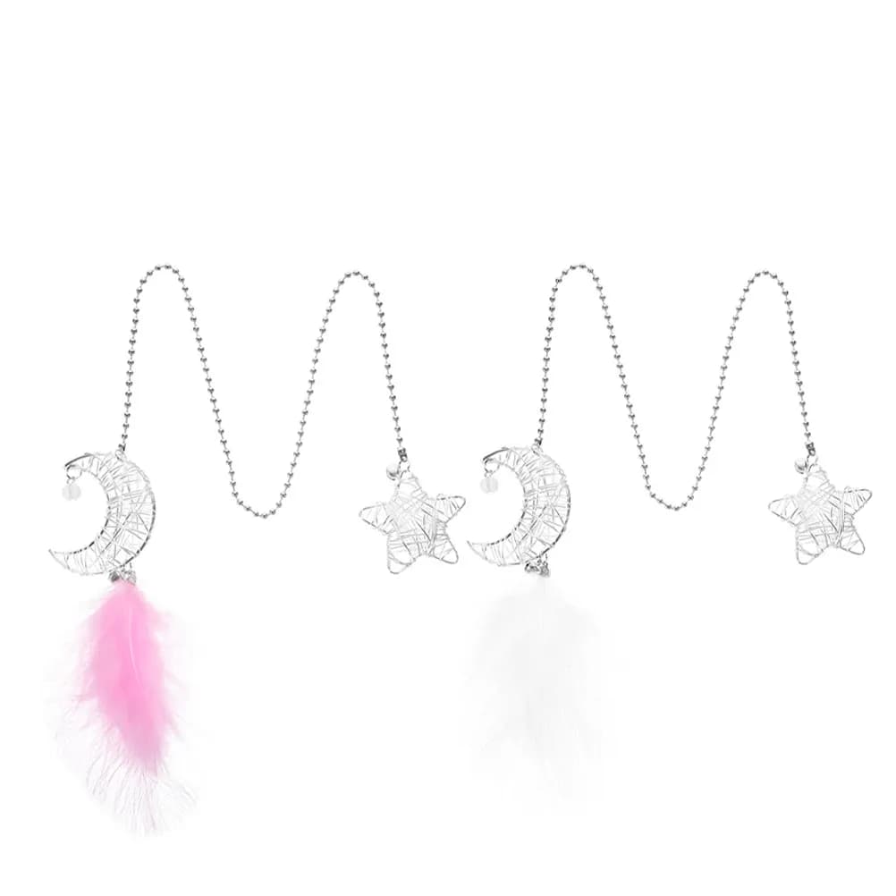 2Pcs Dreamcatcher Car Pendant Star Moon Design Metal Rearview Mirror Hanging Accessory Elegant Car Decor for Vehicle Curtain