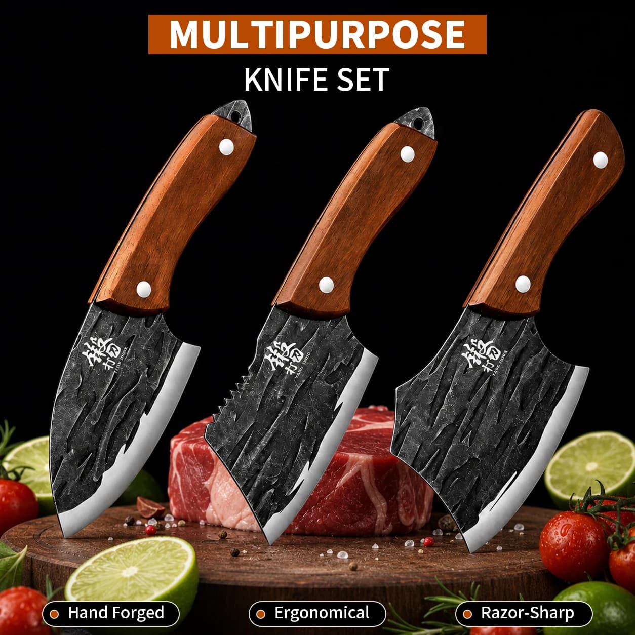 Forged Knife Mini Kitchen Knife- Sharp Stainless Steel Chef Knife,Multipurpose Fish Knife,Utility Knife for Home Kitchen Cutting