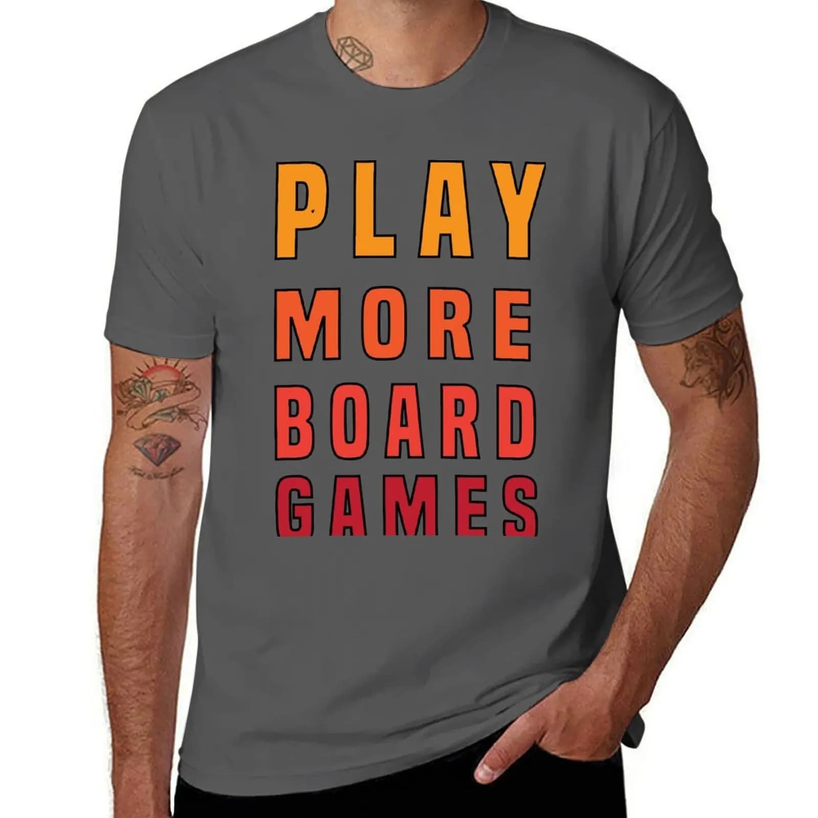 T-shirt con stampa grafica alla moda per uomo, per giocare a giochi da tavolo