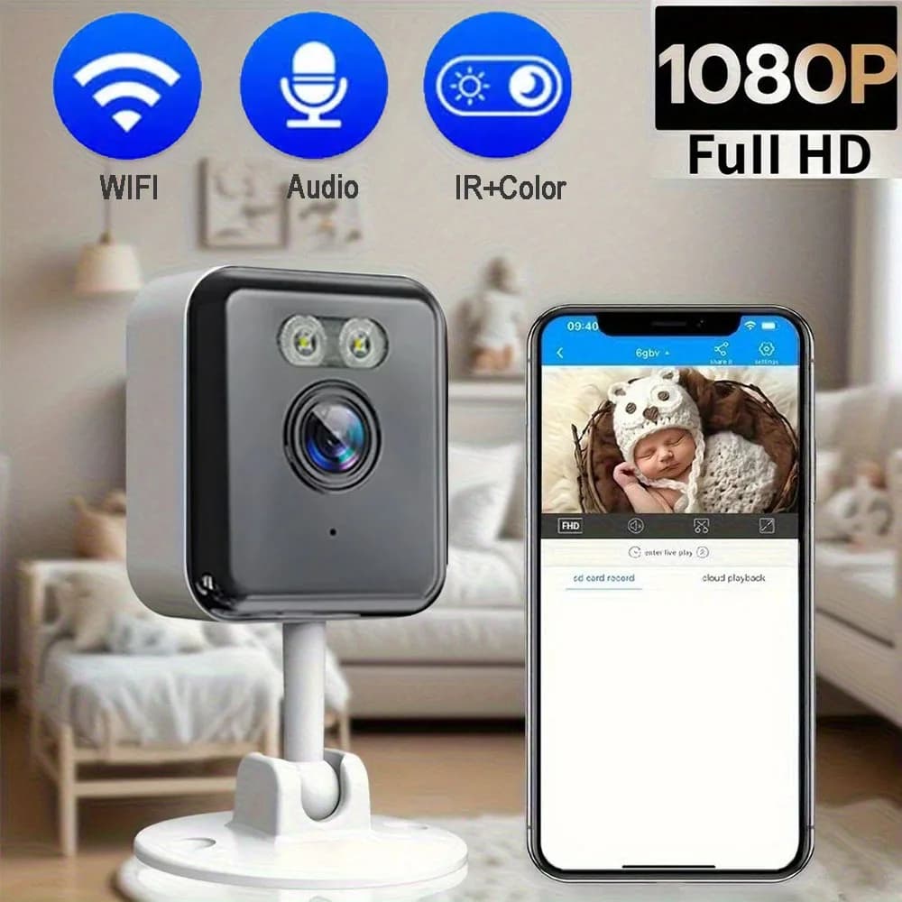 Telecamera IP Wifi 1080P Telecamera per bambini interna Motion Detction Audio bidirezionale Baby Monitor Telecamera di sorveglianza wireless Mini telecamere Cube