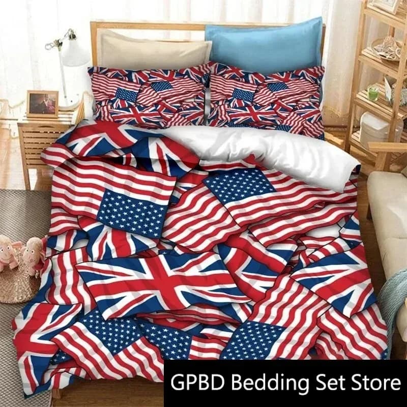 Stampa 3D Gran Bretagna Bandiera del Regno Unito Set di biancheria da letto Doppio Twin King Copripiumino Piumino Federa Ragazzi Ragazze Adulti Camera da letto