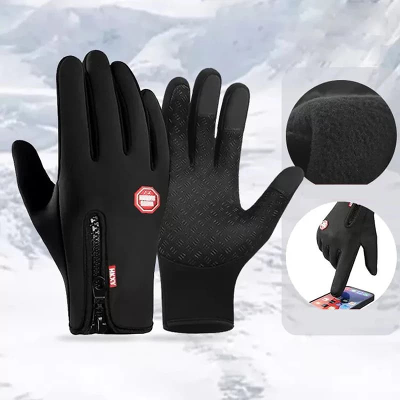 Gloves warm autumn winter cycling hiking man woman gloves touchscreen zipper water repellent windproof camping guide
