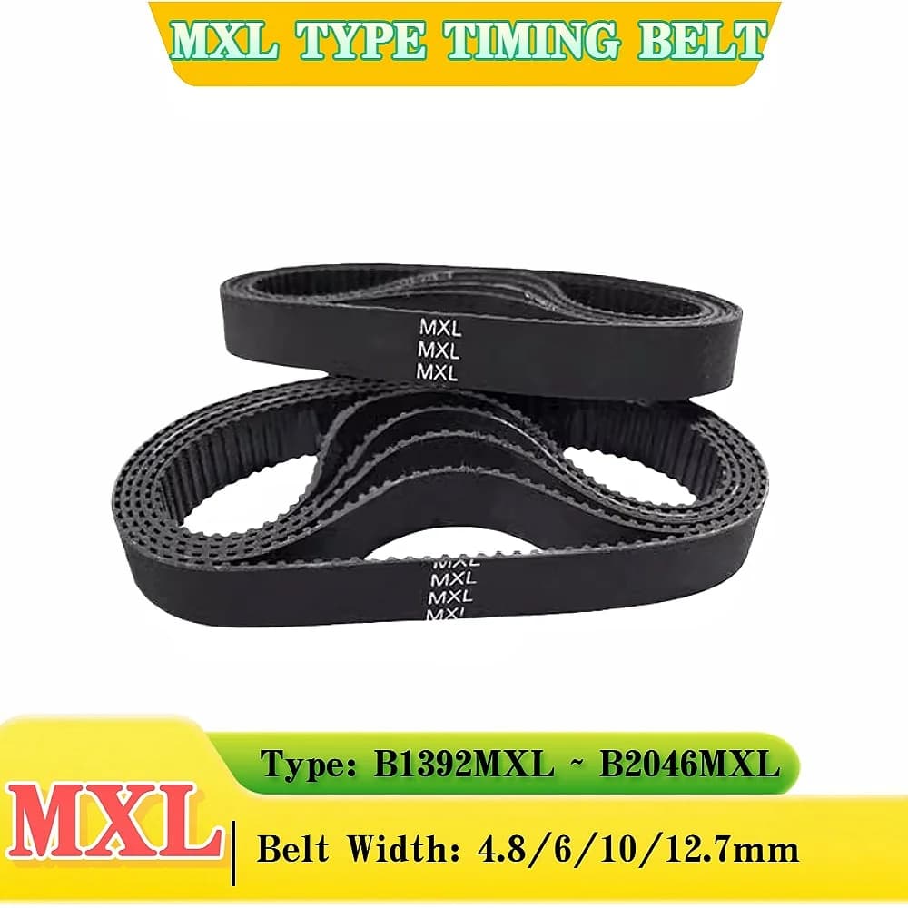 Cinghia di Distribuzione MXL B1392MXL a B2046MXL, Cinghia in Gomma MXL Larghezza 4.8/6/10/12.7mm, Cinghia Sincrona MXL a Circuito Chiuso