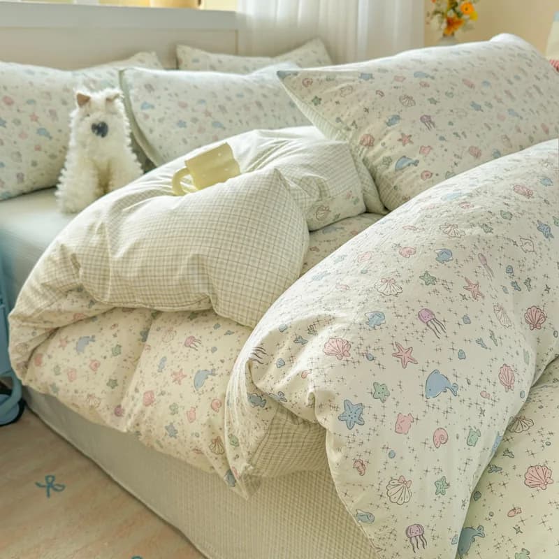 Marine Animals Printed Duvet Cover Cute Cartoon Style housse de couette for Adult/Kids Single/Queen Size funda nordica 150 cama