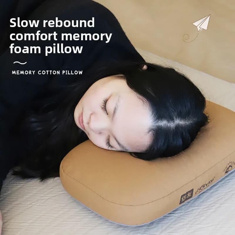 Cuscino in memory foam morbido 3D a rimbalzo lento, cuscino cervicale portatile per campeggio e viaggi, cuscino per il riposo del giorno, cuscino per il supporto del collo