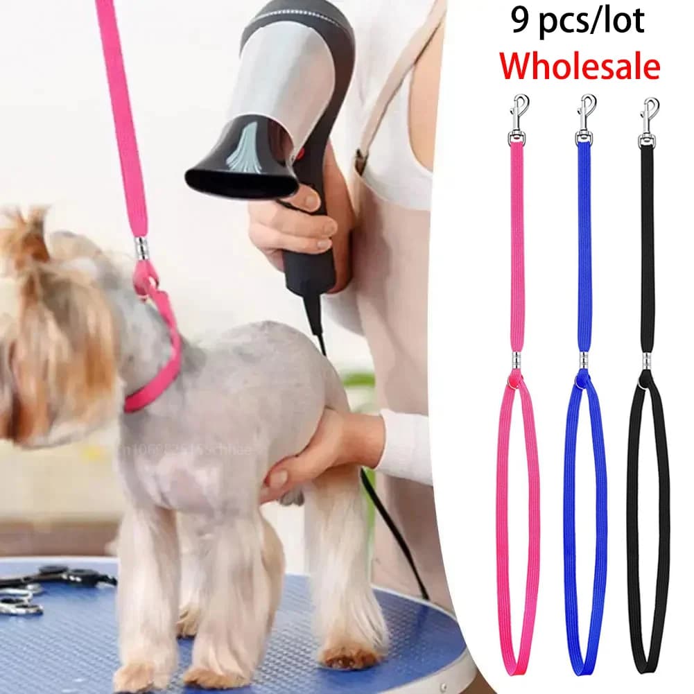 9 Pezzi Passanti per Toelettatura Animali in Nylon Noose di Restraint Corda di Sicurezza Fissa Regolabile per Cani e Gatti per Tavolo da Toelettatura per Animali Domestici Vasca da Bagno