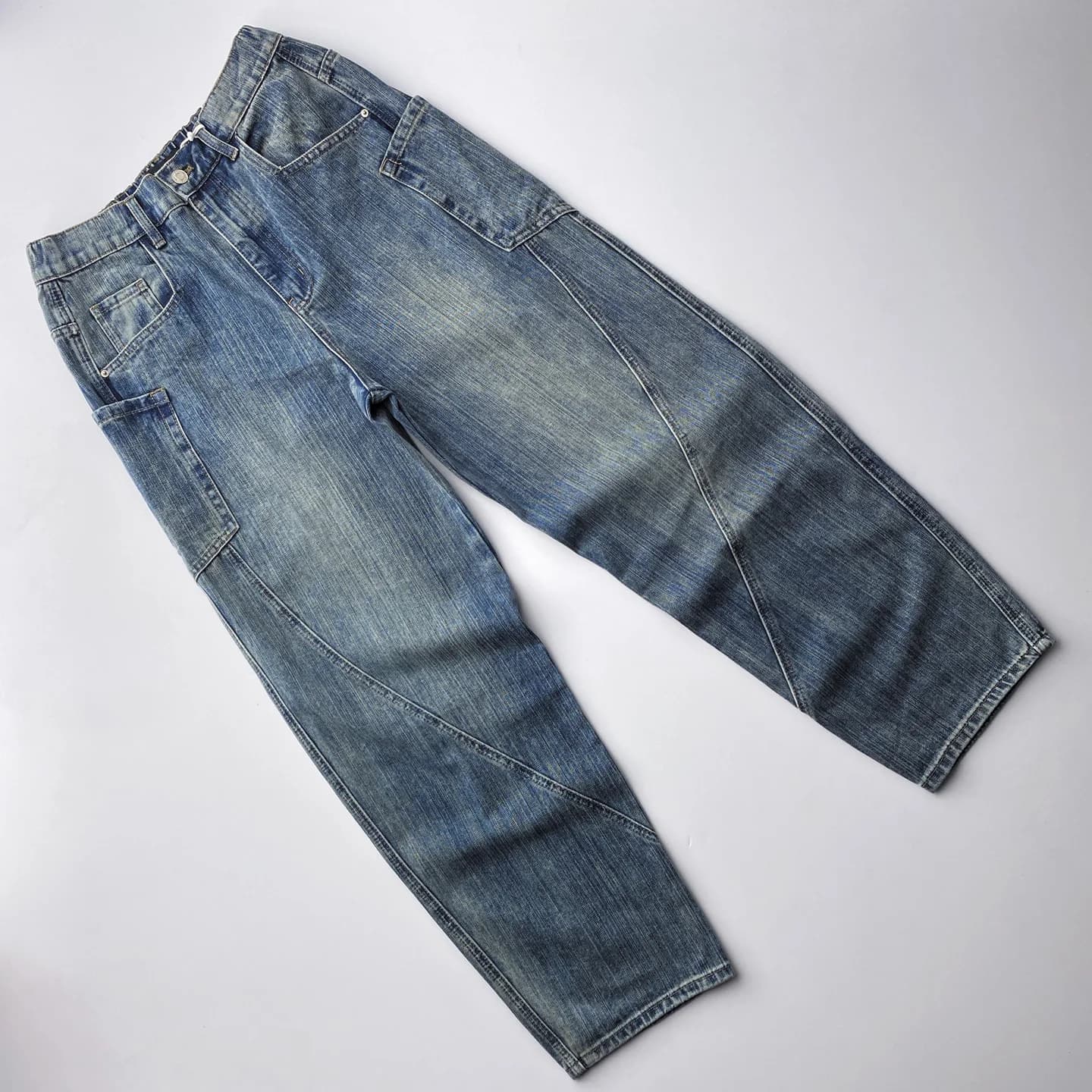Jeans Cleanfit a Vita Alta e Gamba Larga per Uomo, Resistenti all'Usura, Stile Americano, per Skateboard, Taglio Dritto e Comodo