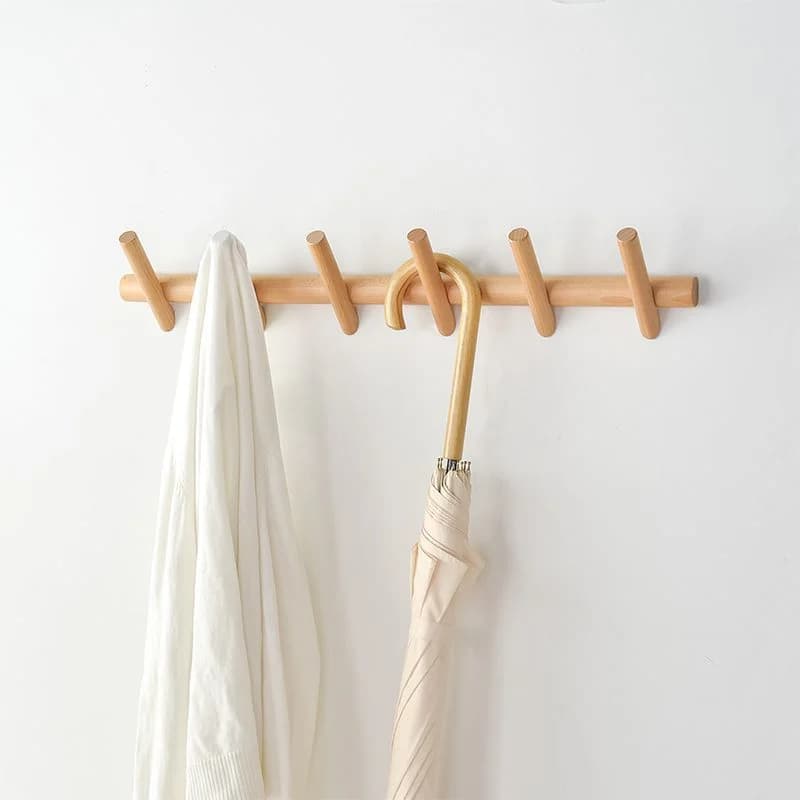 Wall hanger for entrance living room in solid wood Multi-functional wall coat hook for creative luxury clothing