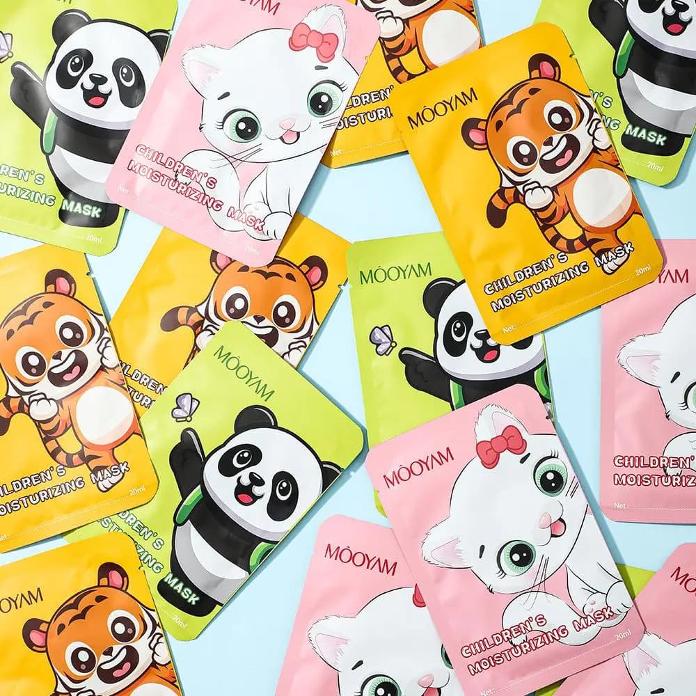 Maschera per bambini con animali simpatici cartoni animati Spa per bambini Maschere per il viso idratanti Maschera idratante delicata per illuminare la cura della pelle