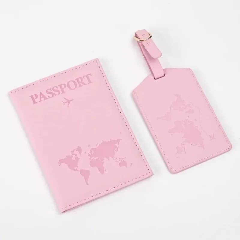 Etichetta per indirizzo valigia in pelle PU etichetta per bagaglio borsa per imbarco etichetta nome ID indirizzo porta passaporto accessori da viaggio 1Set etichetta per bagagli