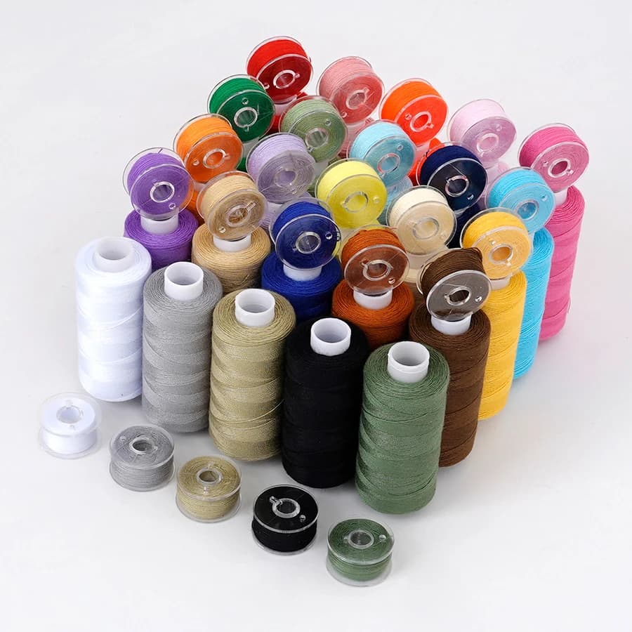 Set di 25 colori di filo da cucito, 400 iarde per bobina, con 25 rocchetti pre-avvoluti abbinati, filo in poliestere per macchina da cucire e fai da te