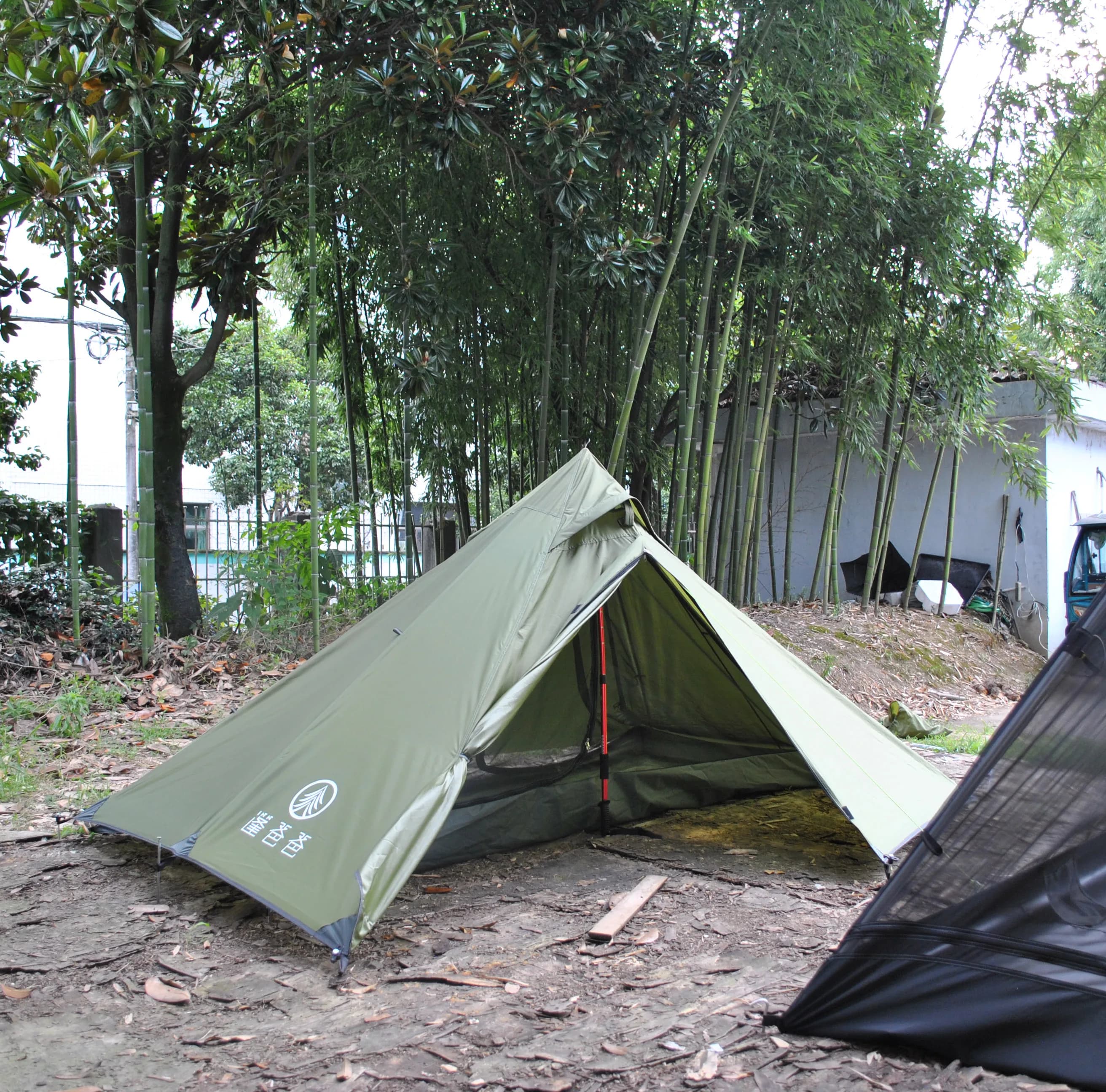Trekking tent CZX-628, ultralight pyramid tent for 2 people, tower tent for 2 people, without hiking stick, total weight 1.5 kg only