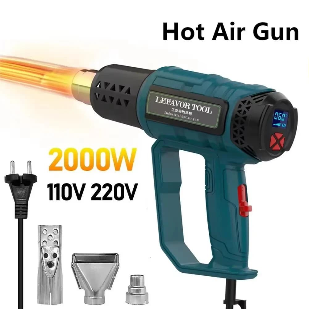 2000W Pistola di Calore Macchina Ad Aria Calda 110V 220V Pistola di Calore Elettrica Palmare Pistola Ad Aria Calda Industriale Stazione di Saldatura Strumenti con 3 ugelli