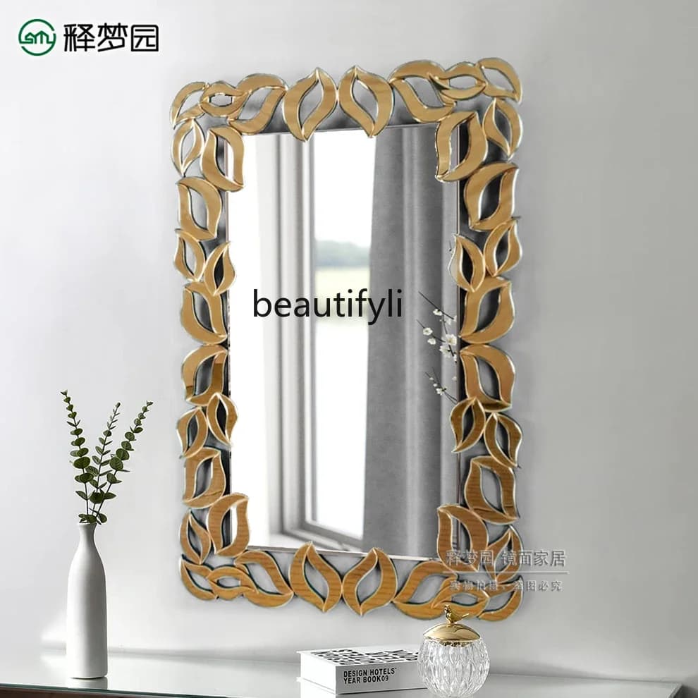 B06 Specchio per il trucco con pettine da bagno, specchio decorativo per ingresso personalizzato e creativo