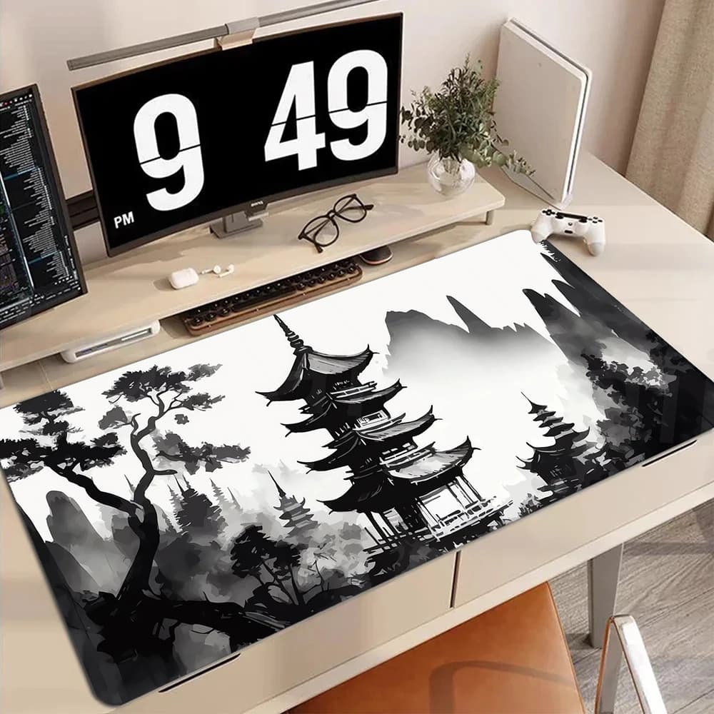 Tappetino per mouse oversize Tappetino per mouse da gioco pittura di paesaggio Tappetino per mouse per giocatori Accessori da gioco Tappetino da scrivania 100x55 cm