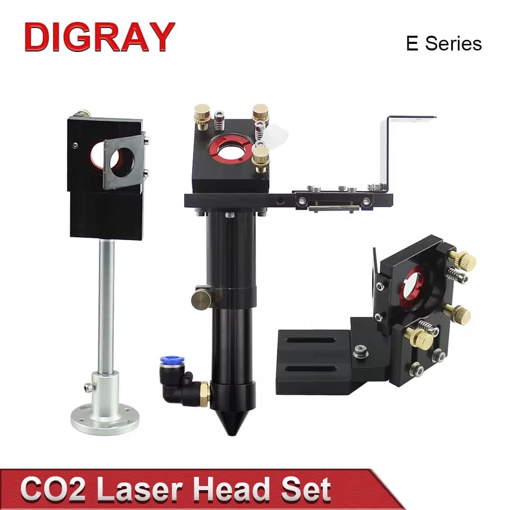 Laser Head Set CO2 DIGRAY Series E, Lente Diameter 20mm FL50.8 & 63.5 & 101.6, 25mm Mirror for Laser Cutting Machine