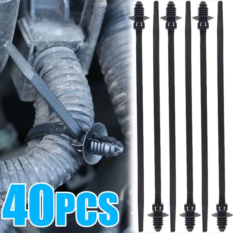 Car Wire Harness Clip Tie Fir Tree Mount Push Retainer Nylon Self-Locking Strap for Automotive Fender Bumper Loom Management Kit