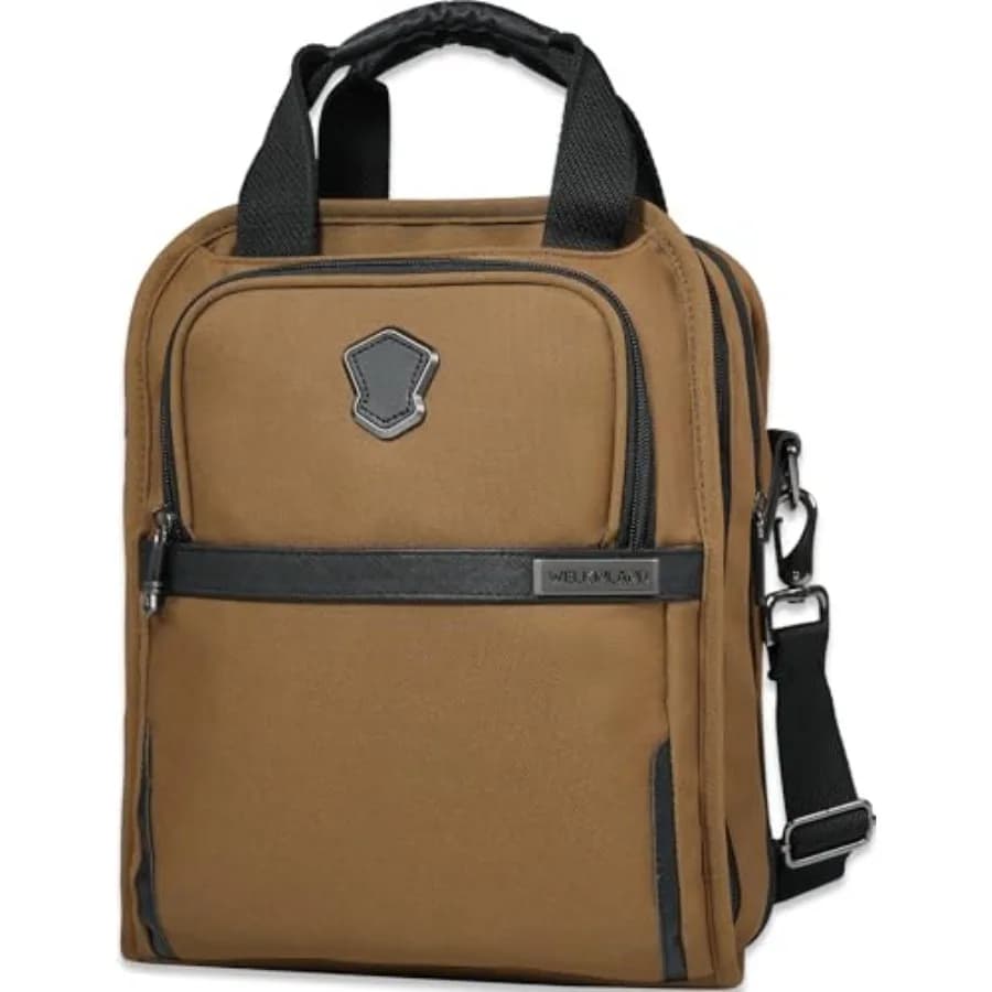 Borsa a Tracolla da Viaggio per Uomo con 14 Tasche, Borsa per Tablet da 13 Pollici, Capiente 15L, Espandibile, Comoda Borsa EDC