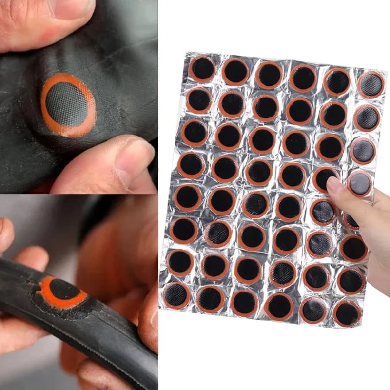 48 pz Toppe per Puntura in Gomma Pneumatico per Bicicletta Tubo di Riparazione Ciclo Patch Kit Nessuna Colla Camera d'aria per Bicicletta Strumenti di Riparazione per Puntura