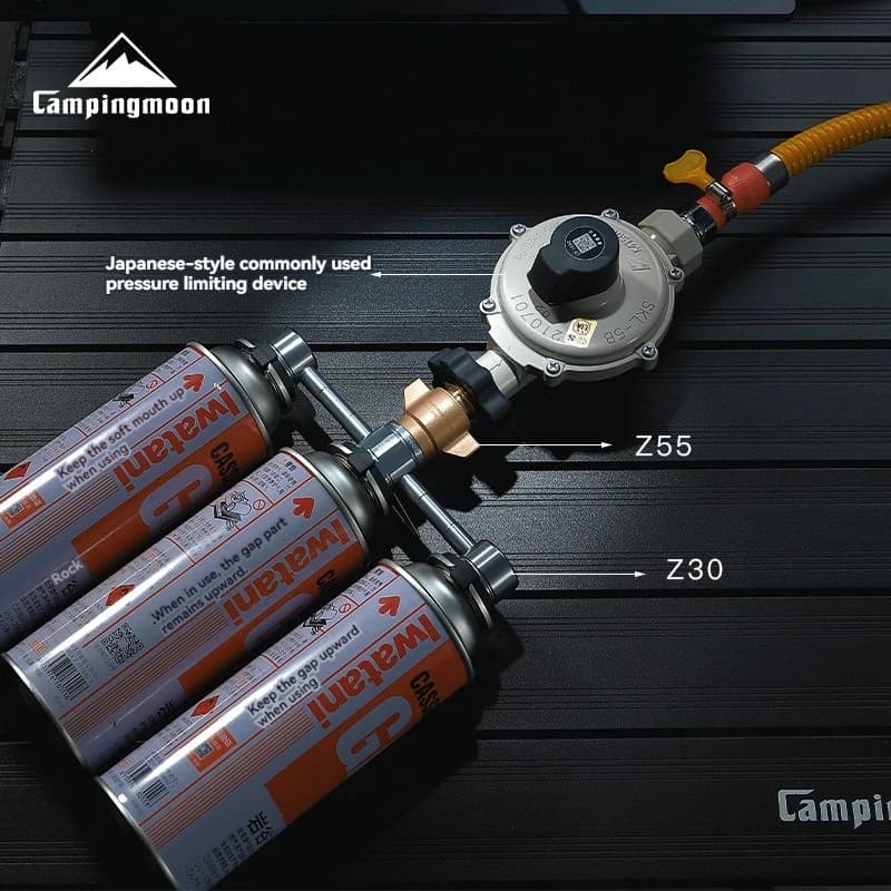 CAMPINGMOON Z56Z55 Camping equipment box Alpine gas bottle for Japanese and Chinese liquefied gas Brass adapter